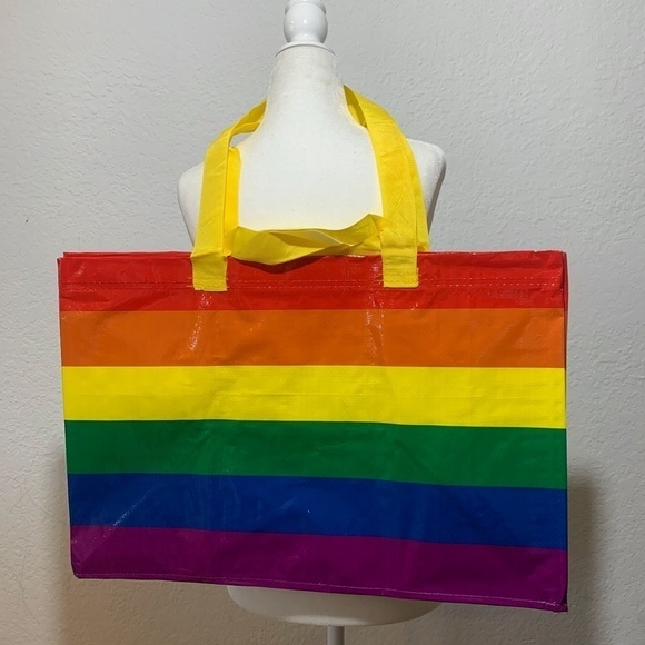IKEA Rainbow Striped Pride Large Tote Bag - Picture 1 of 5